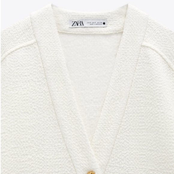 NWT. Zara Off White Textured Jacket Dress. Size L. - Picture 6 of 10